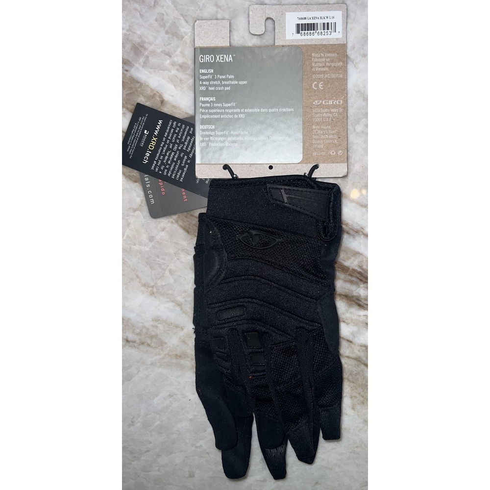 New Giro Xena Black Women's Cycling Gloves Large - Picture 3 of 4